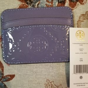 Tory Burch T Monogram Patent Card Case,NWT $148